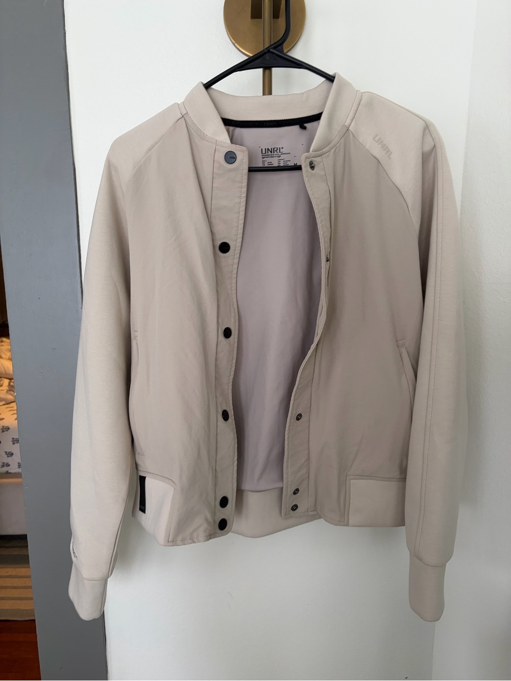 UNRL Women's Light Cream Bomber Jacket
